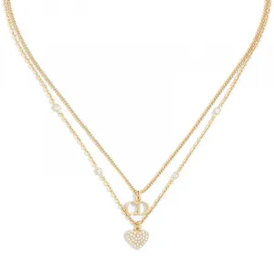 DIOR Золотое металлическое колье Women's Gold