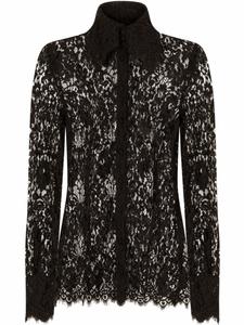 Dolce & Gabbana полупрозрачная кружевная рубашка, черный