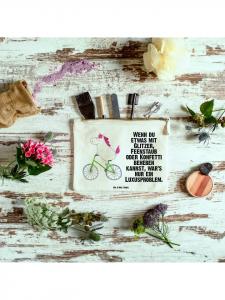 Mr. & Mrs. Panda Сумка-шоппер с изображением единорога-велосипедиста и надписью белого цвета