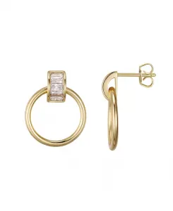 Круглые серьги с кубическим цирконием Macy'S, gold