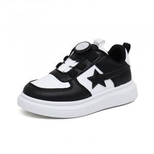 Детские скейтборд-кроссовки PU Synthetic Leather Slip Resistant Abrasion Resistant Low top Babaya, черный белый