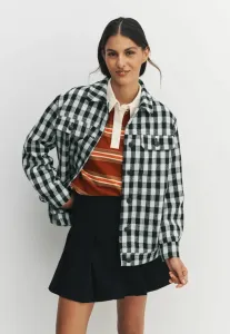 Летняя куртка-рубашка из букле, укороченная по фигуре. Next, Navy White Gingham