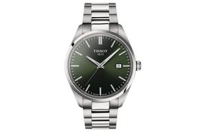 TISSOT Часы PR100 Collection Quartz Movement Men's Watch Watch 40mm Green Dial Stainless Steel Case Stainless Steel Strap, Green Dial