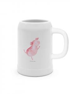 Пивная кружка Аксолотль Танцующий без слов в белом Mr. & Mrs. Panda