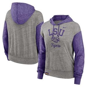 Толстовка с капюшоном legacy blitz color block heather gray/purple lsu tigers Nike