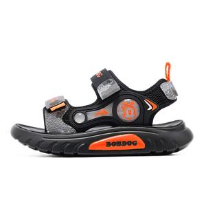 Детские сандалии с низким верхом, устойчивые к истиранию, дышащие BOBDOG, черный/оранжевый