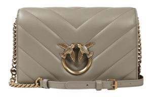 Сумка-кроссбоди из овчины Click Series, средняя наплечная сумка для женщин серого цвета PINKO