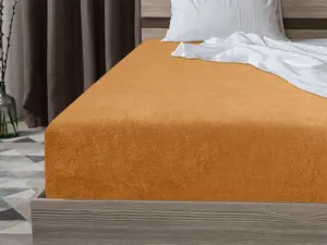Простыня махровая, абрикосового цвета, 200 х 220 см TEXTILOMANIE