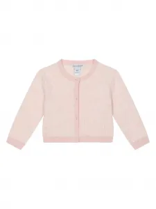 Кардиган с круглым вырезом и логотипом Dolce & Gabbana Kids, розовый