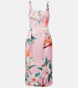Ларисса цветочное сатиновое миди-платье Leo Lin, Lavish Print Pink