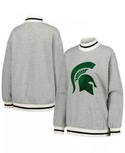 Женская толстовка Ash Michigan State Spartans In It To Win It Sporty Mock Neck Pullover Gameday Couture