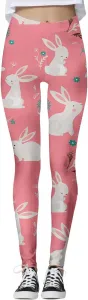 Леггинсы для женщин с принтом пасхальных кроликов и яиц