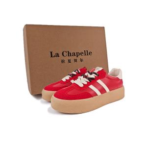 La Chapelle Белые кеды для кампуса с амортизацией легкие низкие скейтбордские женские бежево-красные, цвет Beige Red