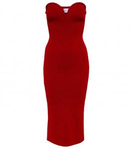 Платье-бюстье миди Thalia Galvan, красный