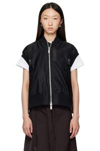 Нейлоновая твиловая жилетка Sacai, черный