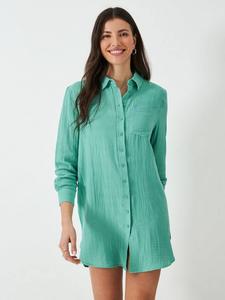 Платье-рубашка из двойной ткани rae Crew Clothing, цвет Teal Blue