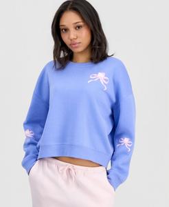 Детская флисовая толстовка с бантом Hello Kitty Grayson Threads, The Label, Hydrangea