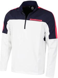 Under Armour Storm Windstrike полу-молния мужская гольф толстовка, White-Midnight Navy-Pink Shock