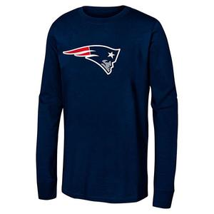 Футболка с длинным рукавом Youth navy New England Patriots Primary Logo Outerstuff