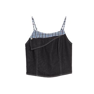 ELLE Топ-майка женская Denim Blue без воротника Moderate Others