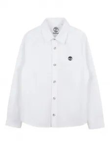 Рубашка с длинными рукавами и вышитым логотипом Timberland Kids, белый