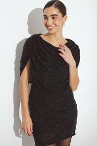 Платье NA-KD BEADED CAPE MINI, Black