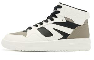 QIAODAN Кроссовки для скейтбординга мужские, высокие, цвет слоновая кость, дуб