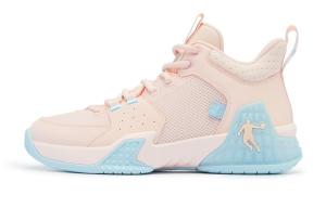 QIAODAN Кроссовки баскетбольные Kill Shot 1.0 мужские низкие Cloud Pink Crescent Blue, цвет Cloud Pink Crescent Blue