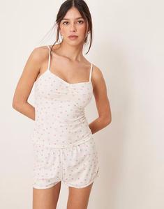 Комплект из удлиненной майки и трусиков для малышей с принтом вафельного кроя Loungeable