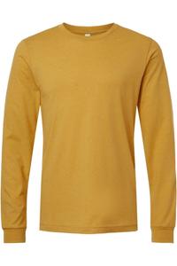 Футболка с длинным рукавом BELLA + CANVAS Heather CVC, цвет heather mustard
