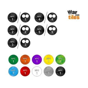 Жетоны NPC — средние — красные, War Tiles - RPG Tokens