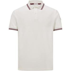 Поло с коротким рукавом и нашивкой с логотипом Moncler, белый