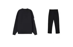 Li-Ning Casual Sportswear Мужской сет Black+Black Crew Neck Moderate