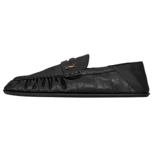SAINT LAURENT LE LOAFER Lambskin Casual Shoes Women's Black