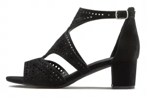 Босоножки LASCANA с ремешками, босоножки, летние туфли с вырезами и удобные туфли VEGAN на блочном каблуке, черный