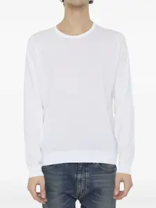 Легкий джемпер с круглым вырезом John Smedley, белый