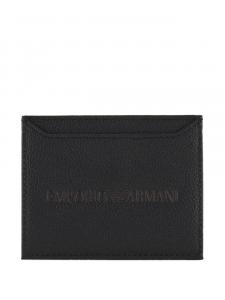 Визитница с тисненым логотипом Emporio Armani, черный