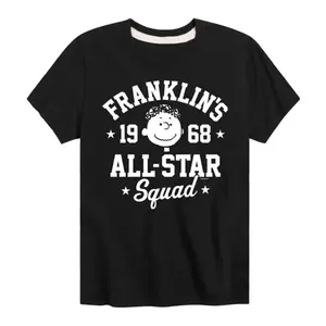 Футболка с принтом звёздной команды «Peanuts Franklin's All-Star» для мальчиков 8-20 лет Licensed Character, черный