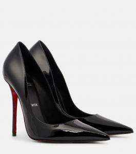 Туфли Miss Z 120 из лаковой кожи Christian Louboutin, Black/ Lin Black