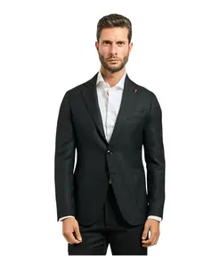 Черный однобортный пиджак с культовой булавкой Mulish, черный