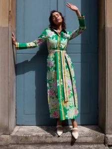 Платье в цветочек от авы Raishma, зеленый