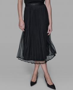Женская длинная сетчатая плиссированная юбка миди KARL LAGERFELD PARIS, Black
