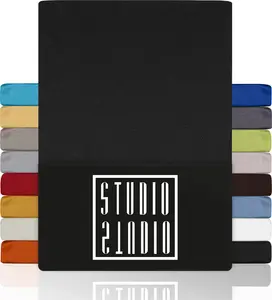 Простыня на резинке Basic 120х200 см, 100% гребенной хлопок, фирменное качество, трикотаж - темно-серый STUDIO