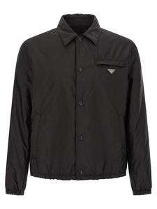 Пуховик из переработанного нейлона Prada, черный