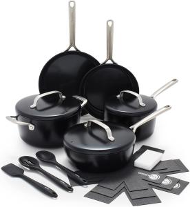 Набор посуды для приготовления GreenPan GP5 с керамическим антипригарным покрытием, 14 предметов, черный