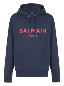 Худи с логотипом BALMAIN, синий