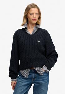 Джемпер Superdry & Co OVERSIZED V NECK, Eclipse Navy/Blue