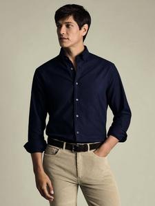 Хлопковая рубашка с длинными рукавами и воротником Charles Tyrwhitt