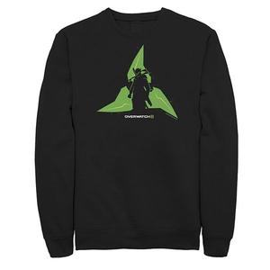 Толстовка Big & Tall Overwatch 2 Genji Shuriken Silhouette Graphic Fleece Licensed Character