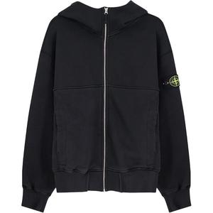 Толстовка на молнии с нашивкой с логотипом Stone Island, черный